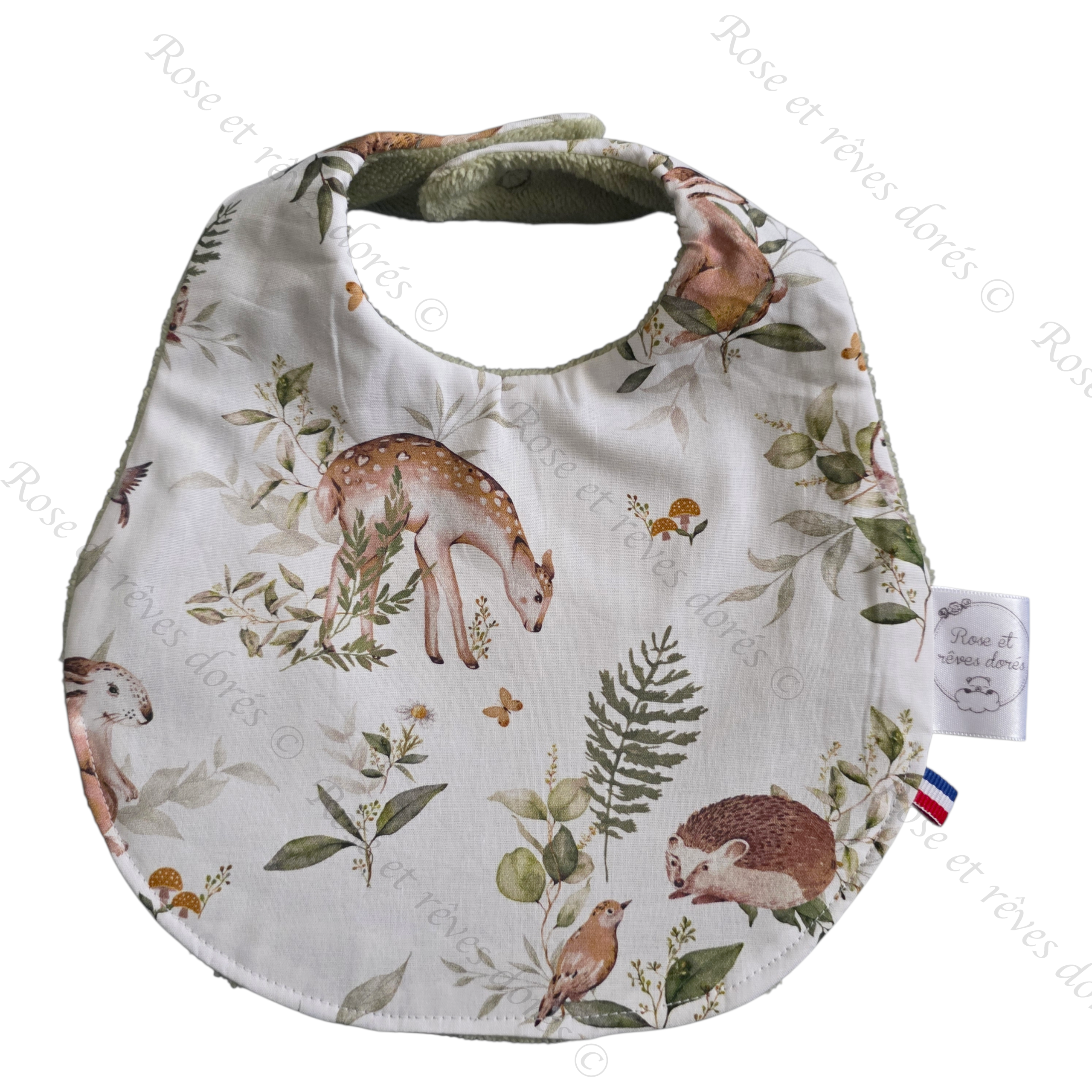 Rose et rêves dorés Bavoirs Bavoir doux animaux de la forêt bavoir bébé absorbant
