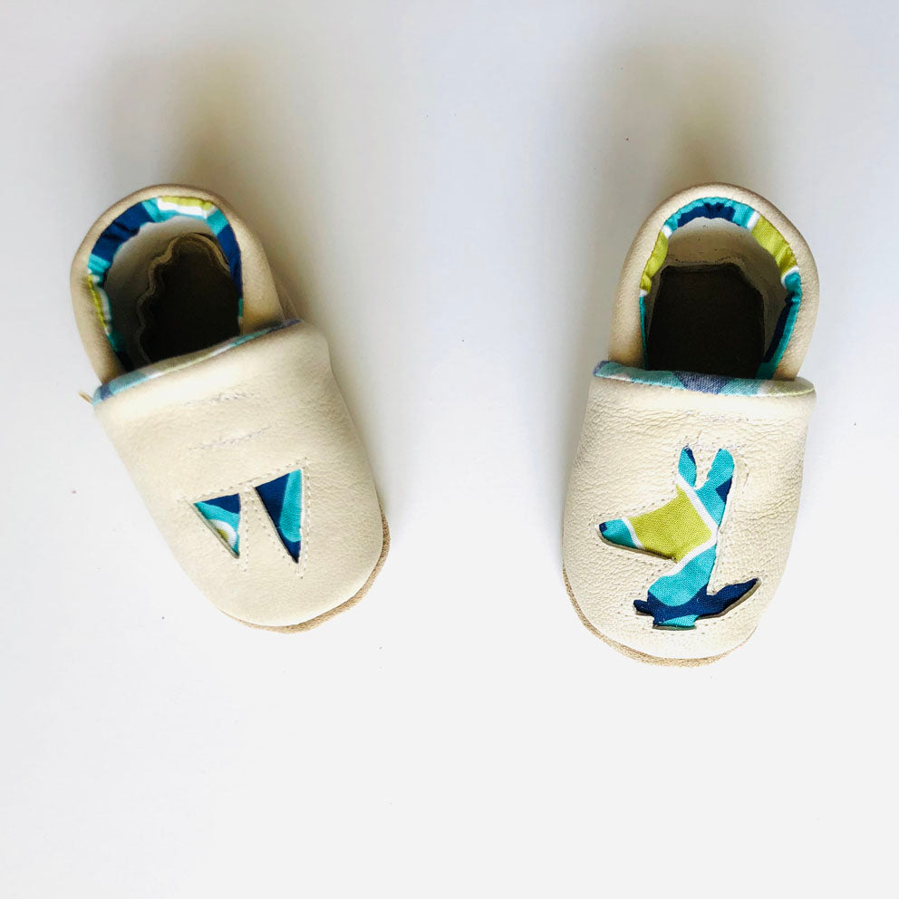 PIOLOU Les Chaussons en cuir chaussons bébé 6-12 mois blanc