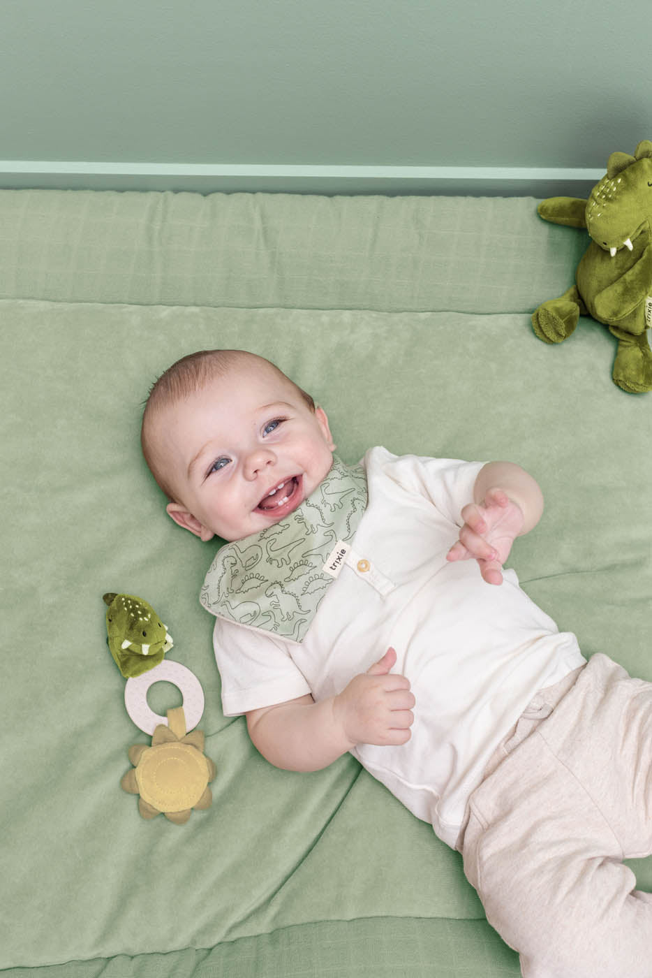 Trixie Baby Bavoirs Bavoir bandana Daring Dino, lot de 3 absorbants