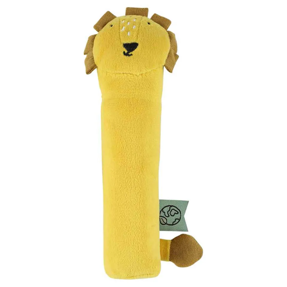 Trixie Baby Premiers jouets Hochet allongé Mr. Lion à couinement