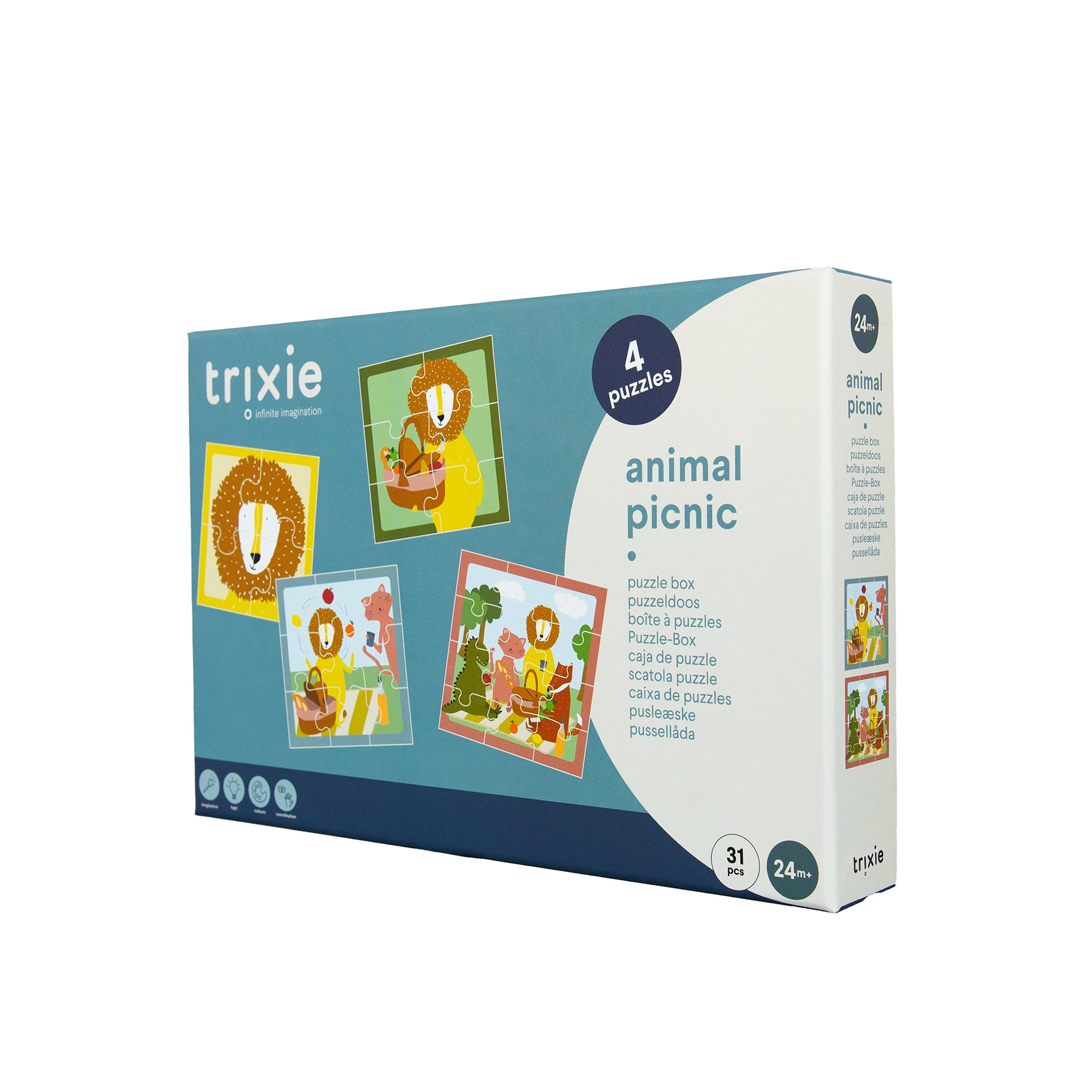 Trixie Baby Pique-nique des animaux boîte à puzzles 4 puzzles