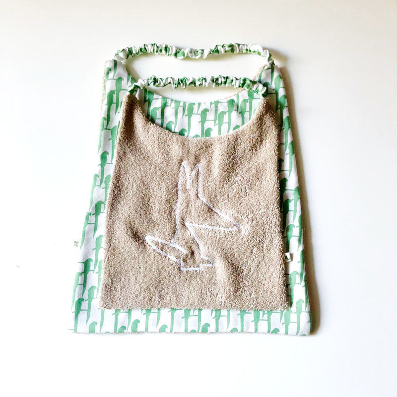 PIOLOU Le Bavoir Bavoir PM beige aras verts coton