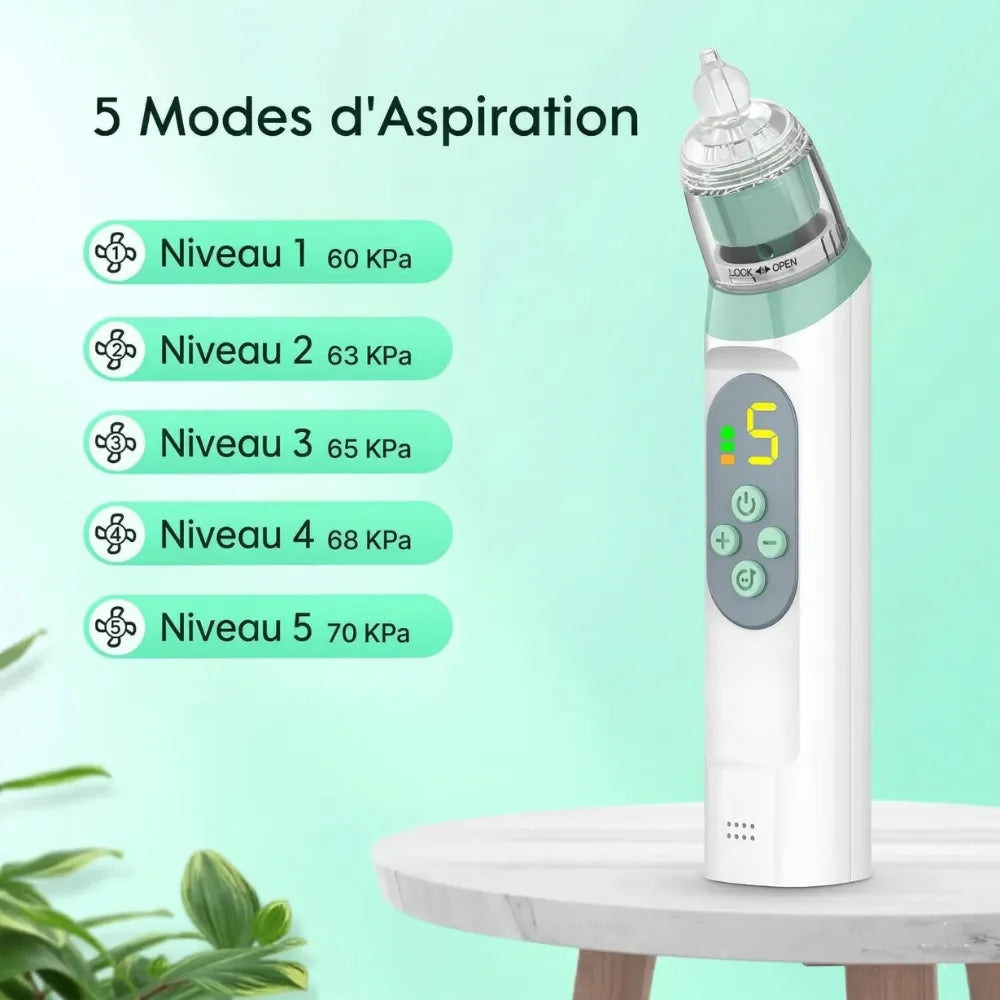 Baby-Crea Mouche Bébé Électrique mouche bébé aspiration douce rechargeable USB