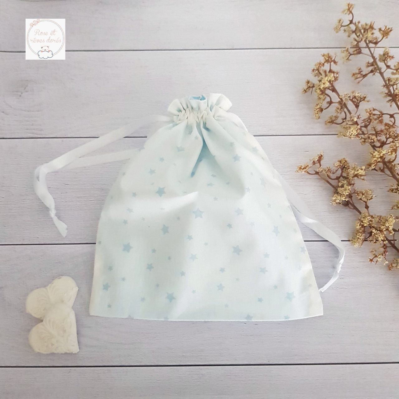 Rose et rêves dorés Pochons Pochon collection Dragée en coton