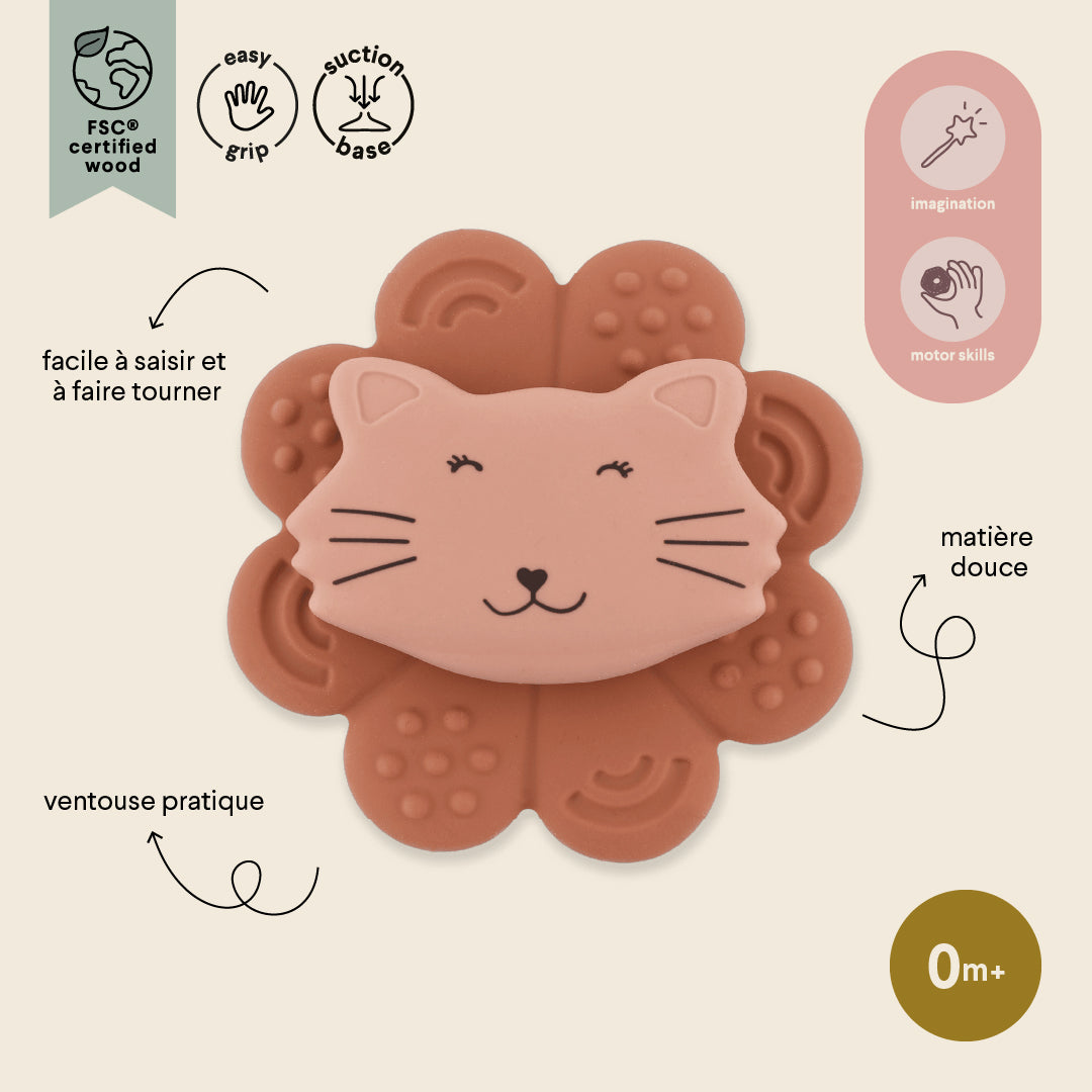 Trixie Baby Jouets sensoriels Mrs. Cat spinner à ventouse en silicone alimentaire