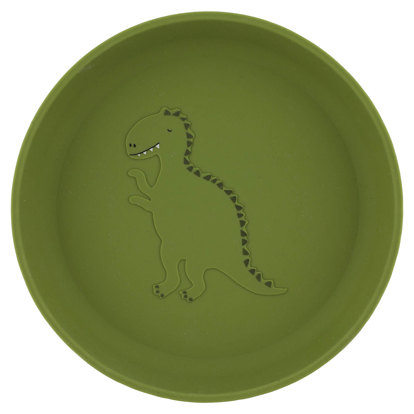 Trixie Baby Vaisselle Assiette silicone Mr. Dino rebord haut