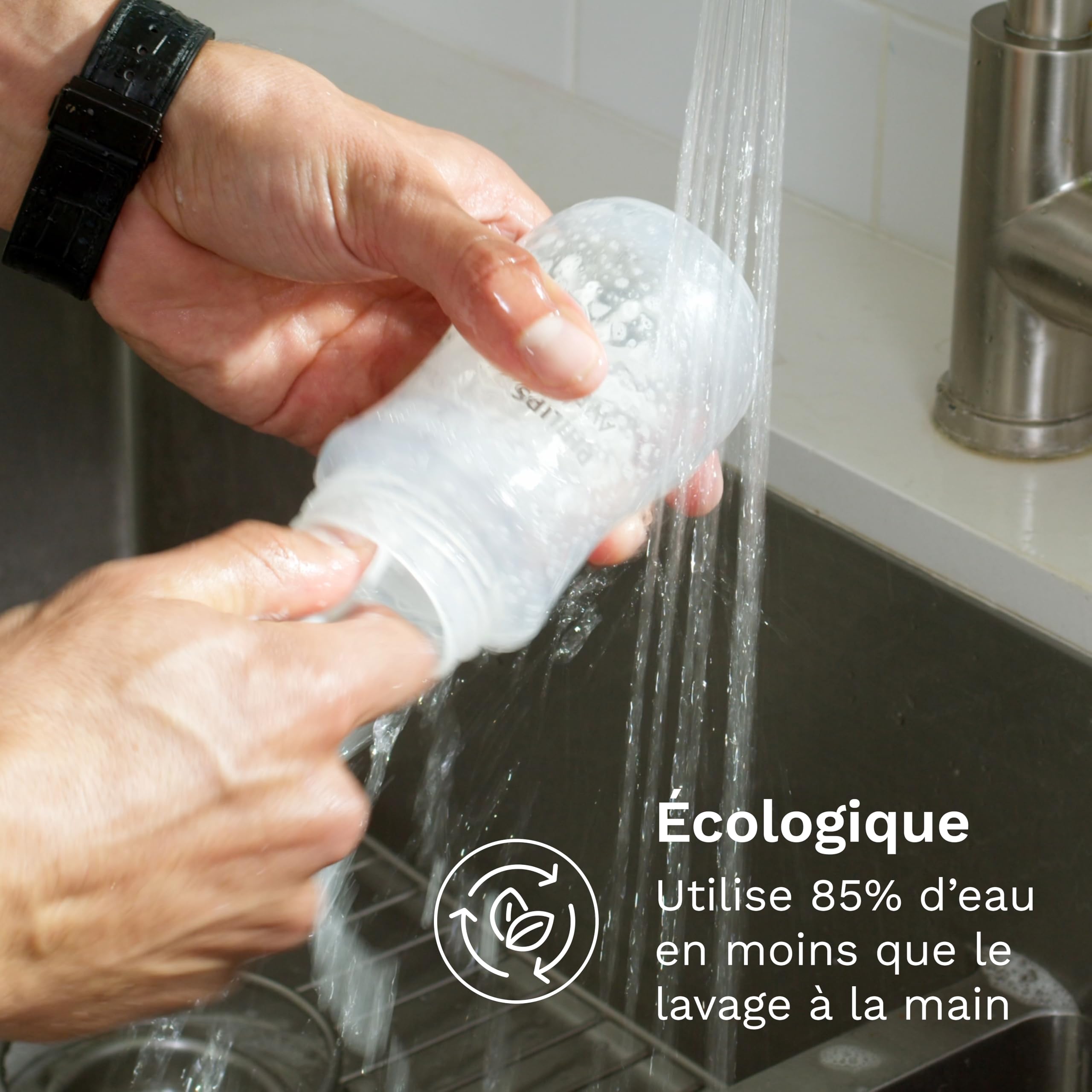 Baby Brezza Bottle Washer Pro lave-biberons noir et blanc, 4 biberons