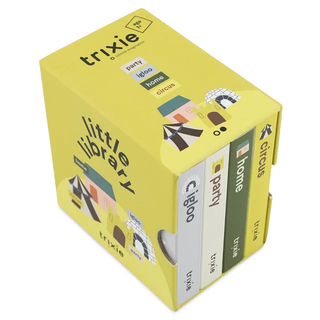 Trixie Baby Jeux, puzzles & livres Petite bibliothèque 4 livres Cirque, Maison, Iglou, Fête