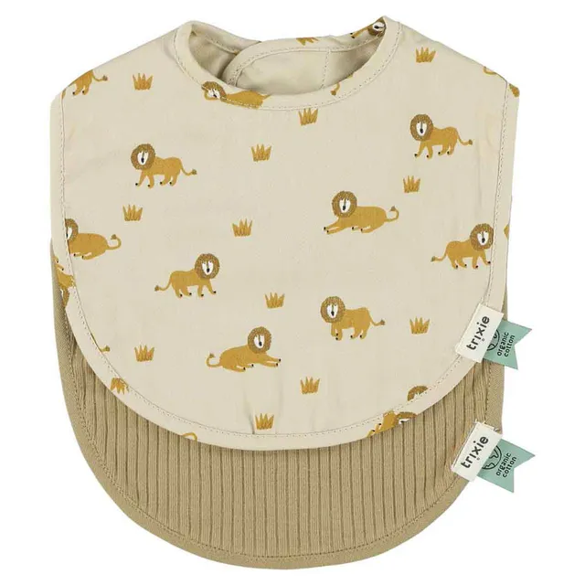 Trixie Baby Bavoirs Lively Lion bavoirs nouveau-né lot de 2 absorbants