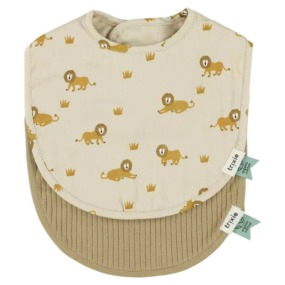 Trixie Baby Bavoirs Lively Lion bavoirs nouveau-né lot de 2 absorbants