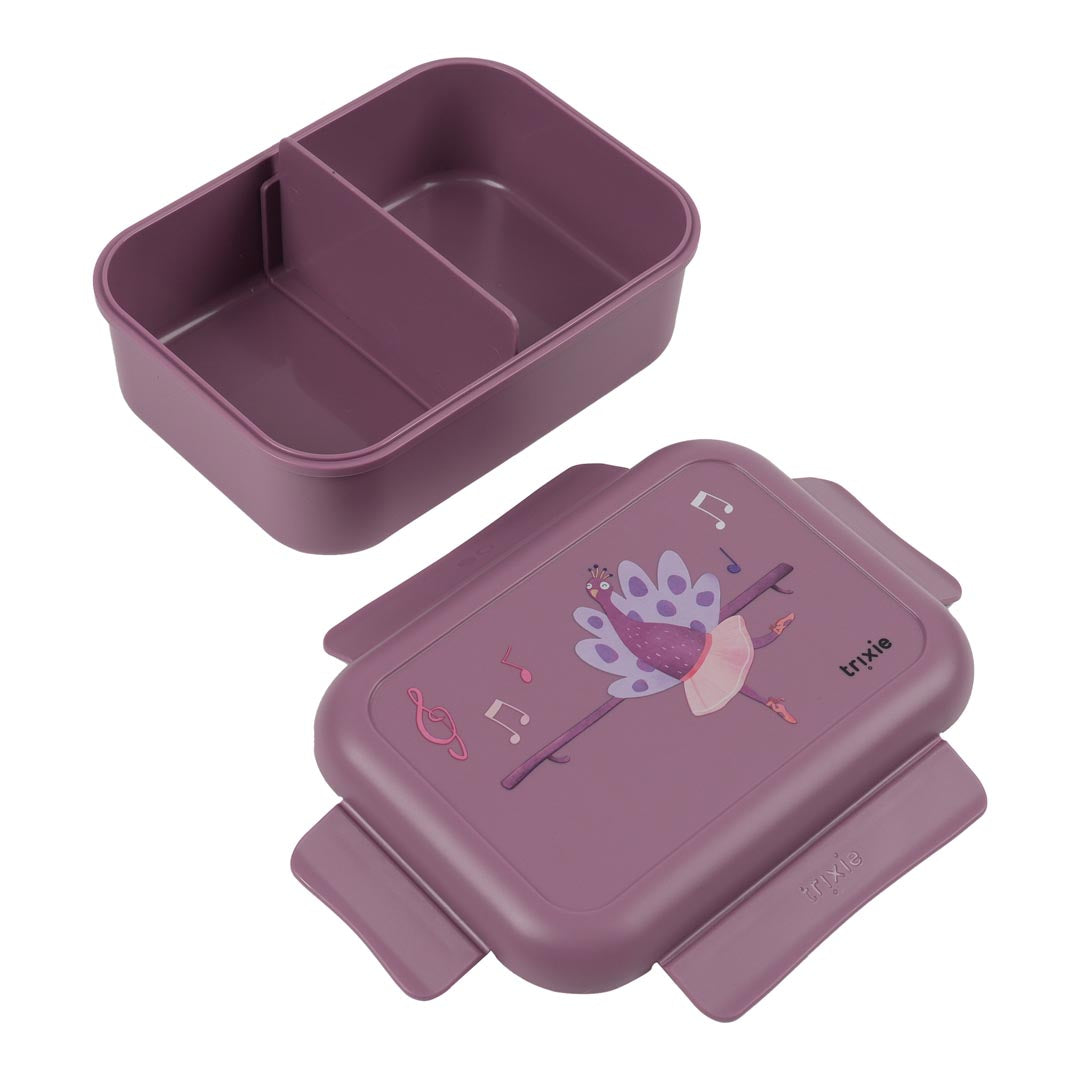 Trixie Baby Boîtes à goûter et boîtes repas Boîte repas avec clips Ballerina Mrs. Peacock étanche