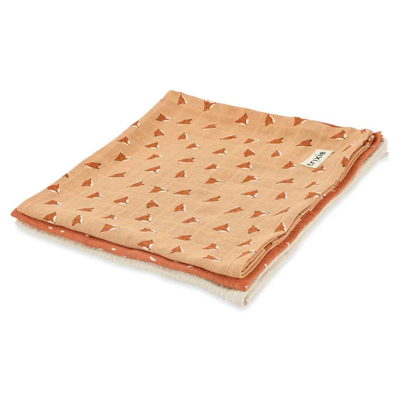 Trixie Baby Langes en mousseline Fierce Fox lot de 3 55 x 55 cm coton bio