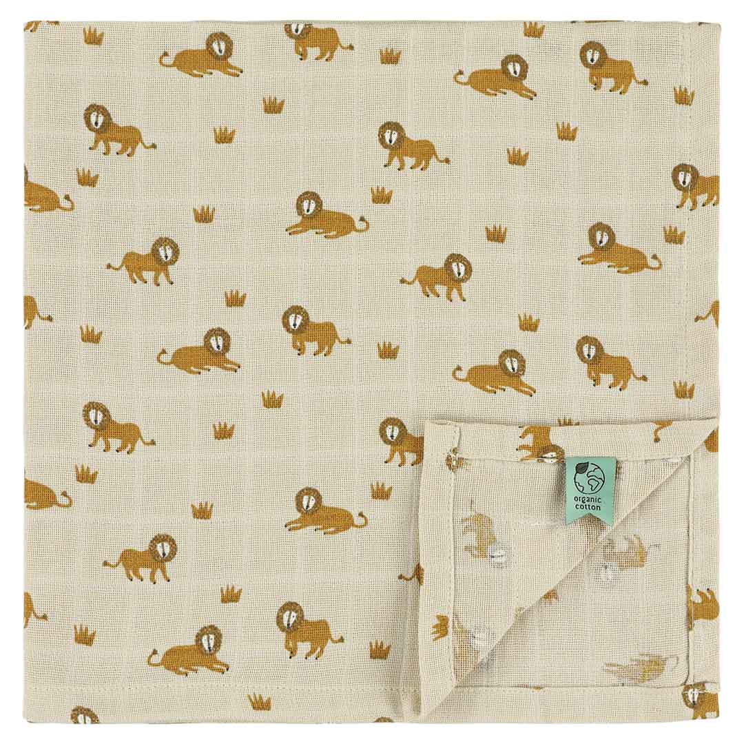 Trixie Baby Langes en mousseline lot de 3 55 x 55 cm Lively Lion coton bio