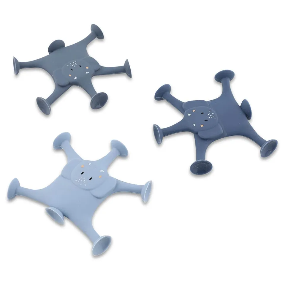 Trixie Baby Jouets sensoriels famille de Mrs. Elephant jouets de bain bleus 3 pièces
