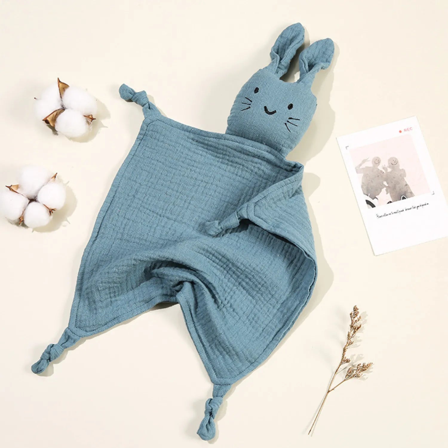 Baby-Crea Doudou personnalisé lapin beige prénom gravé tissu doux