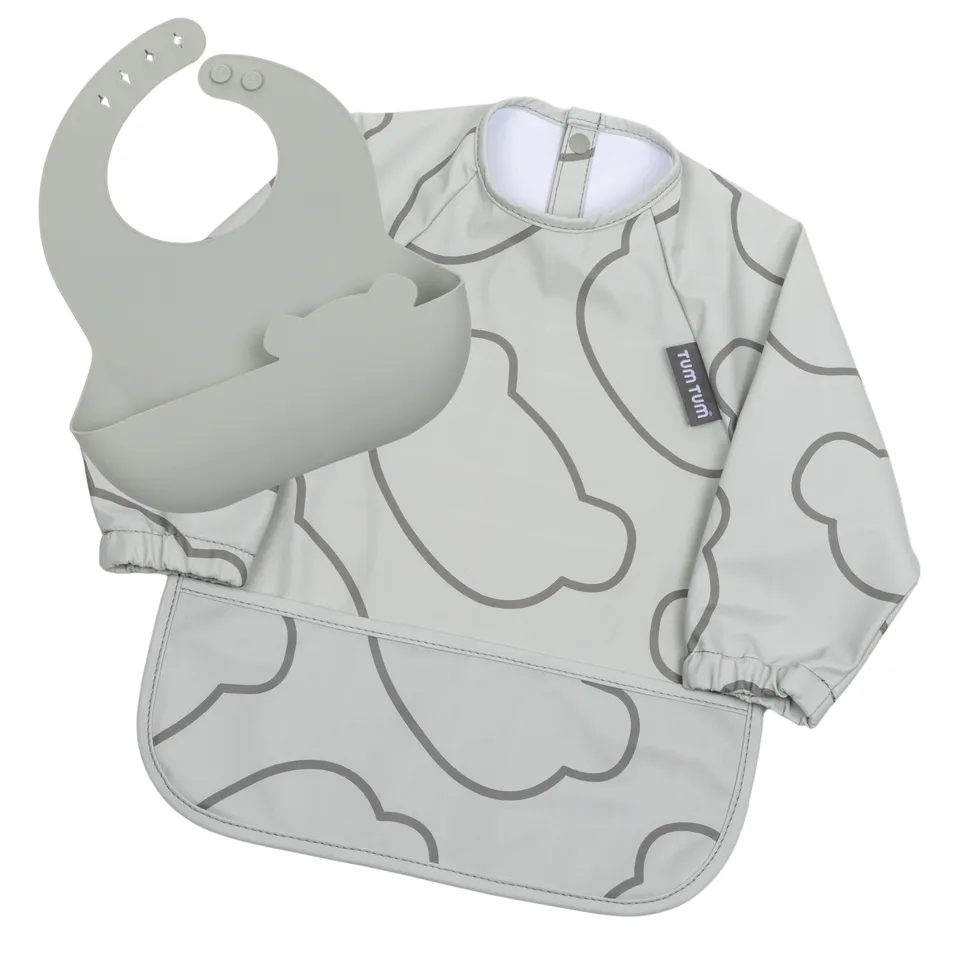 Tum Tum Bibs Double Up Bibs Set bavoirs gris 2 pièces