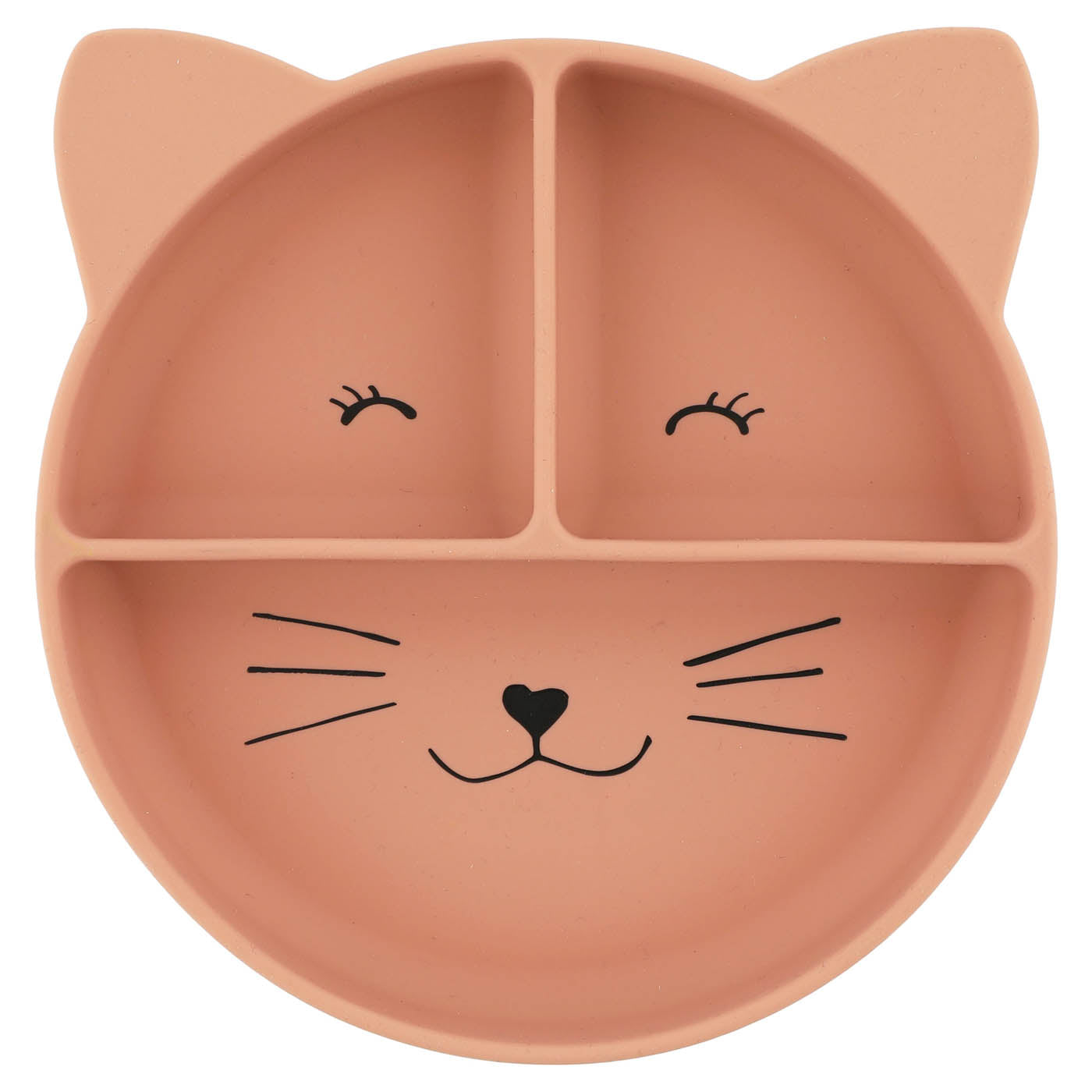 Trixie Baby Vaisselle Assiette avec ventouse en silicone et compartiments Mrs. Cat
