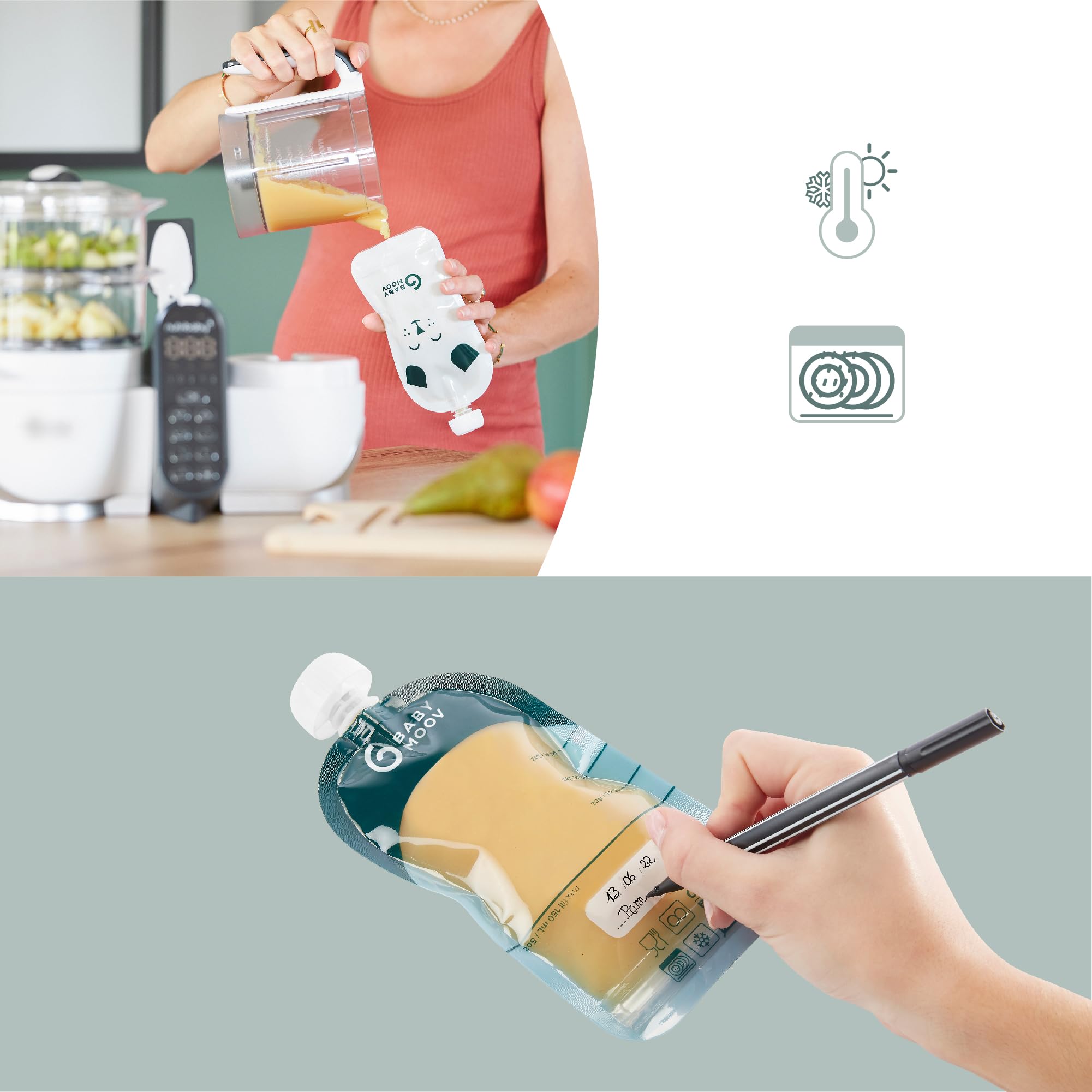 Babymoov Isy Babybols gourdes réutilisables 150 ml, lot de 20 sans BPA
