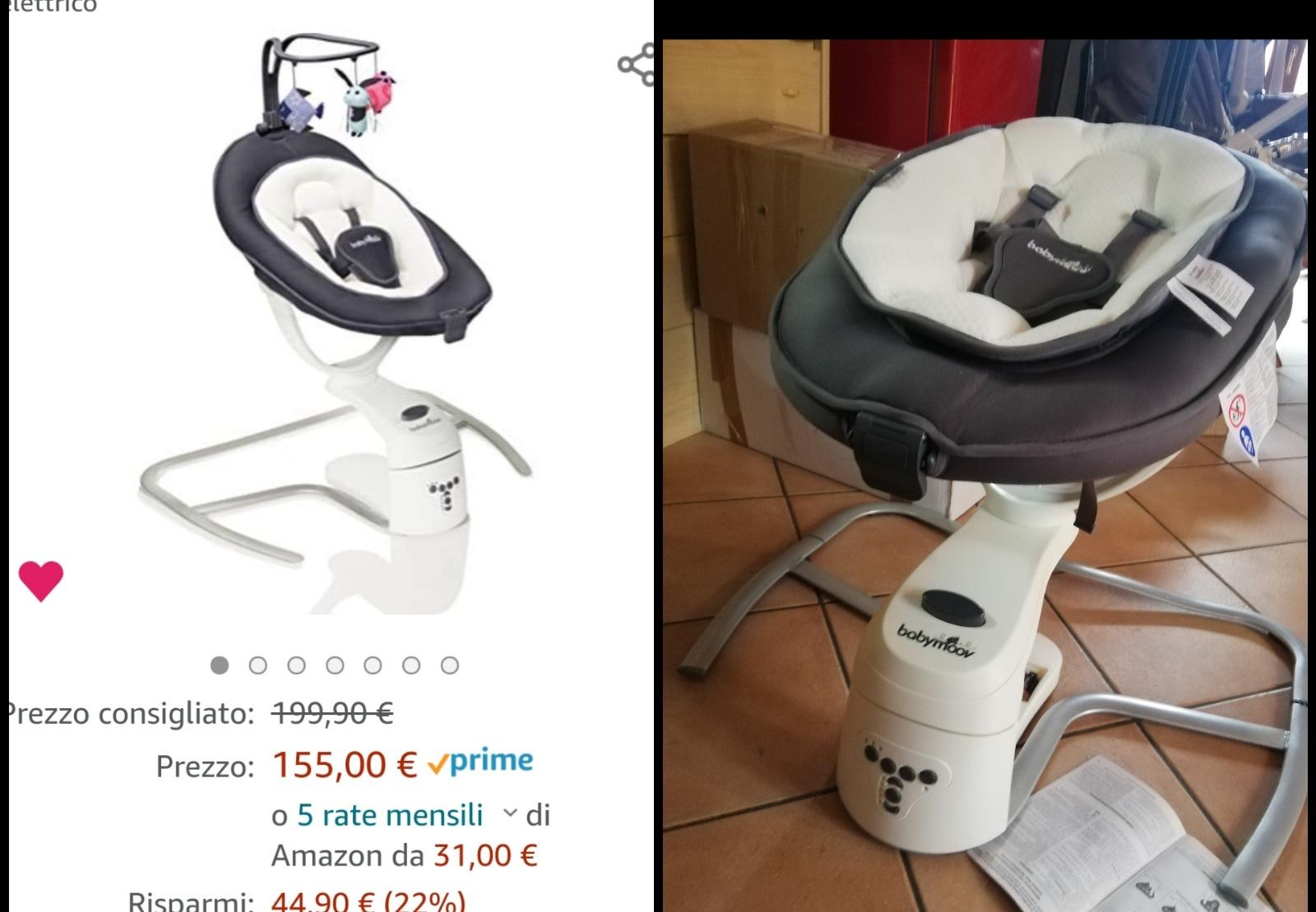 Babymoov Swoon Motion balancelle électrique Zinc avec assise rotative