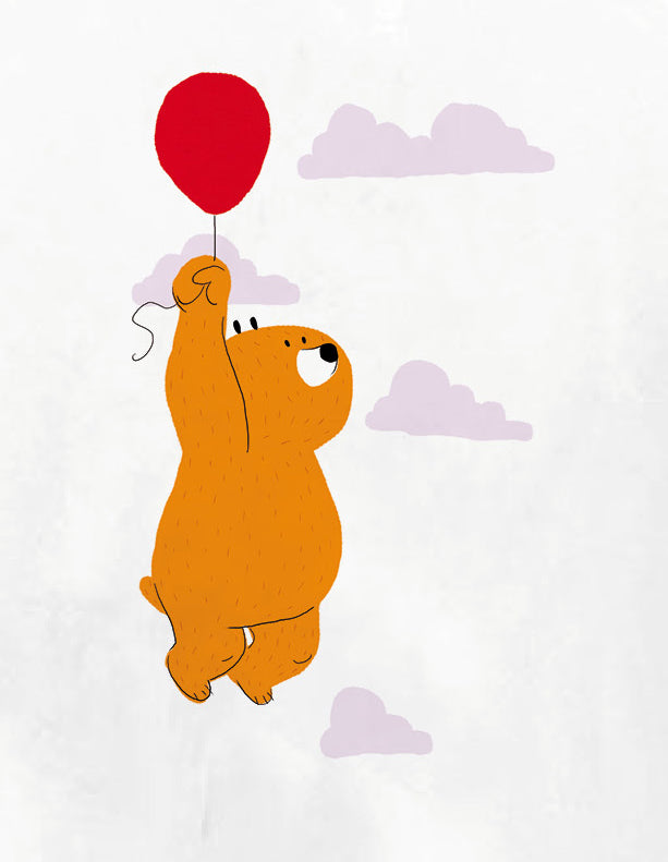 PIOLOU Le T-Shirt Ours au ballon T-shirt blanc 1-2 ans coton