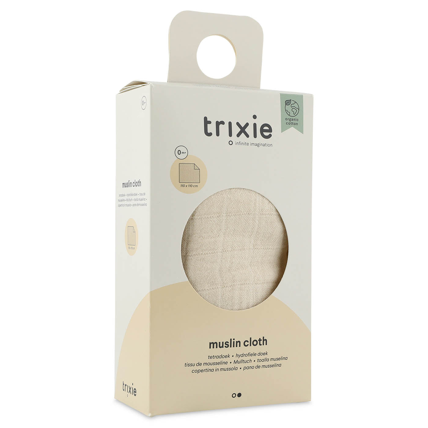 Trixie Baby Langes en mousseline 110x110 cm Bliss Beige coton biologique