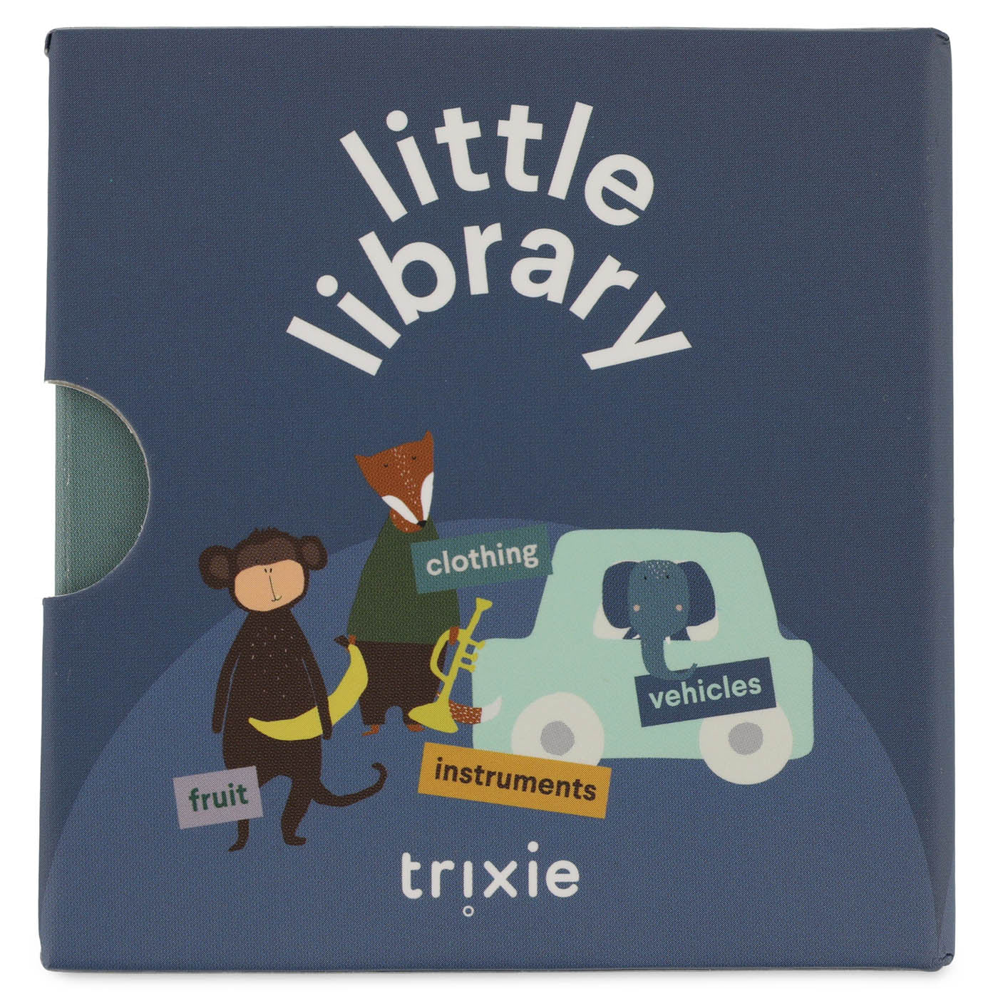 Trixie Baby Jeux, puzzles & livres Petite bibliothèque Vêtements, Fruits, Véhicules, Instruments