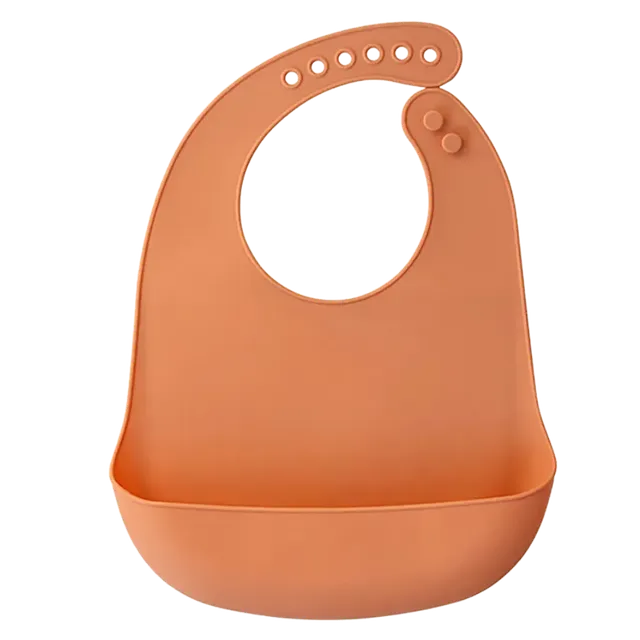 Baby-Crea Vaisselle Bébé bavoir silicone récupérateur rouge tomette