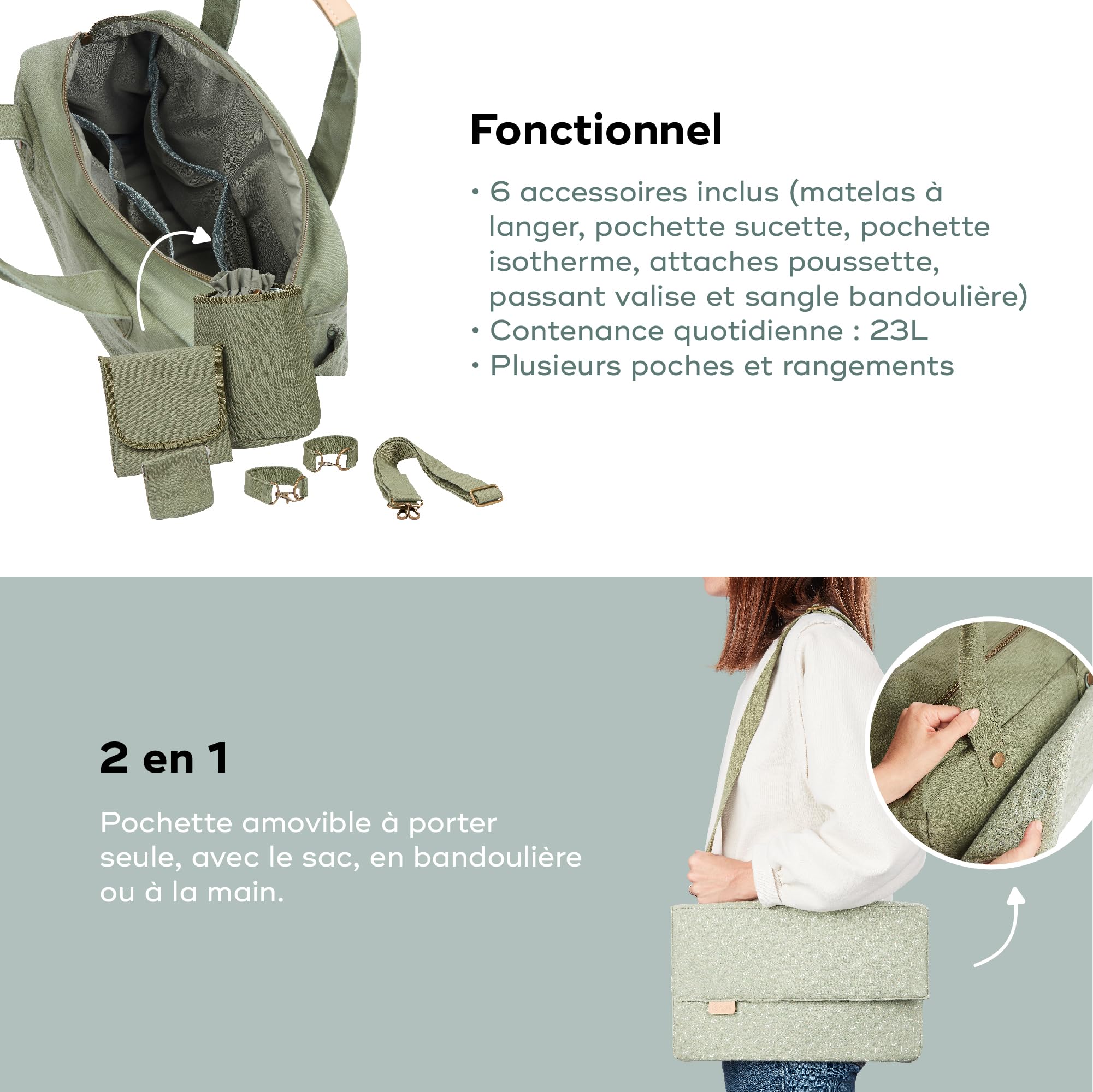 Babymoov Moov / Moov & Day to Day sac à langer 23 L Palm 2 en 1