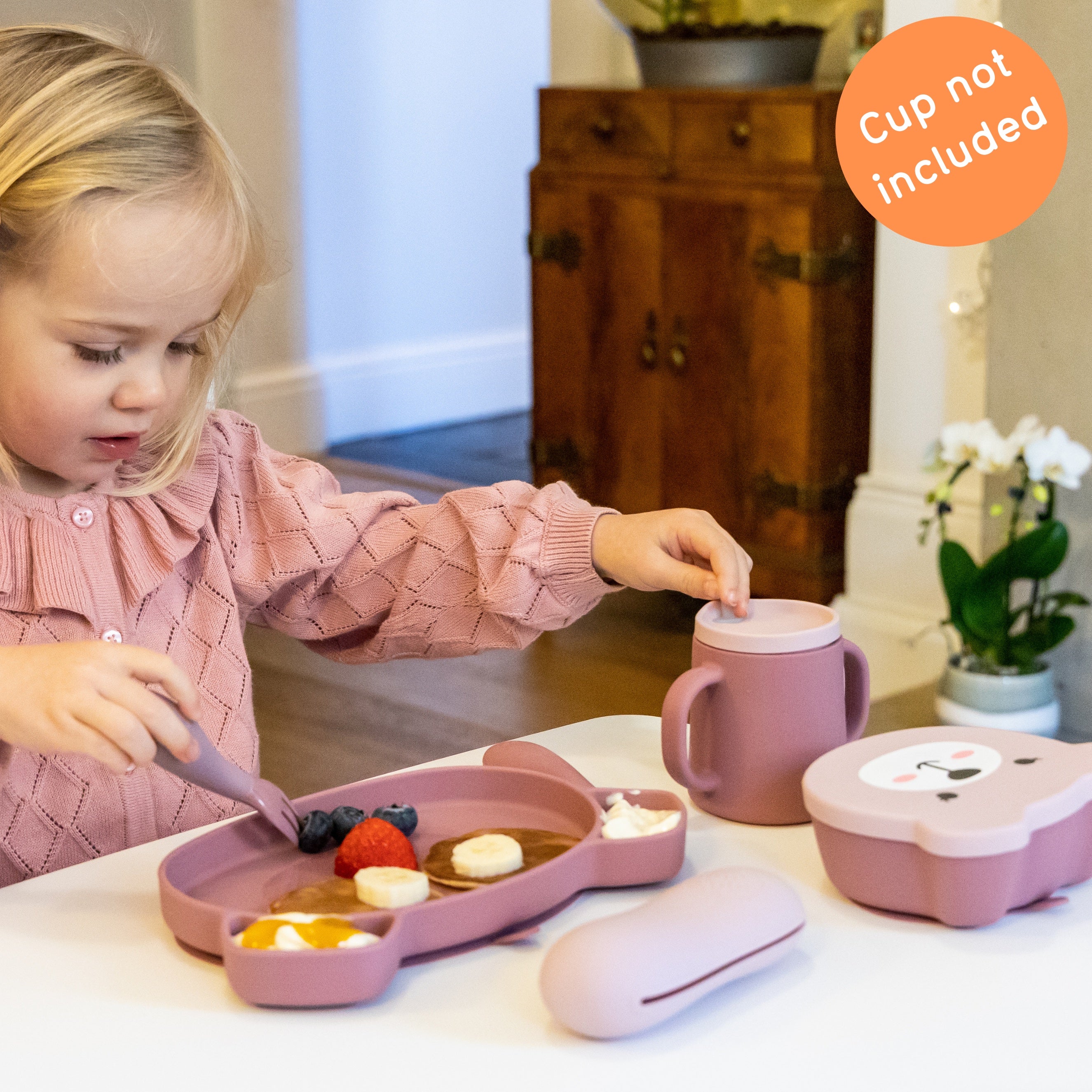 Tum Tum Weaning Baby Weaning Bibs Bundle coffret repas rose
