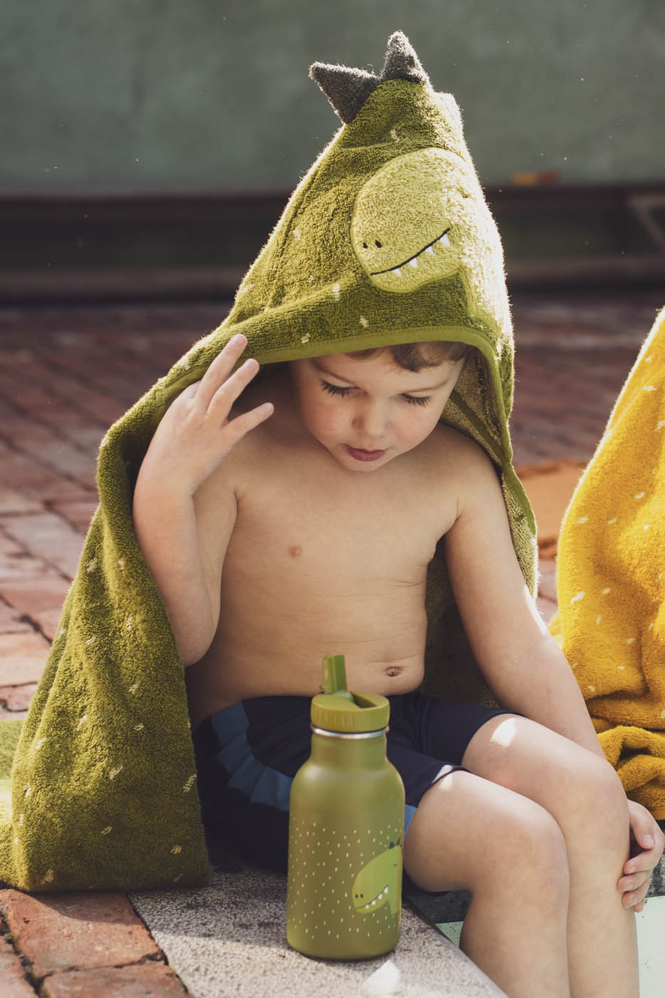 Trixie Baby Capes de bain Cape de bain Mr. Dino 70 x 130 cm coton bio