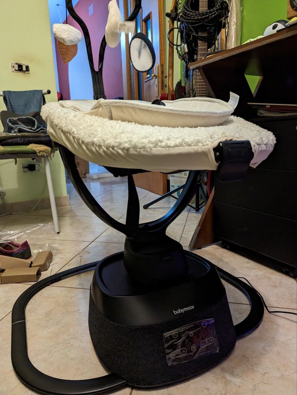 Babymoov Swoon Evolution Curl White balancelle électrique bébé