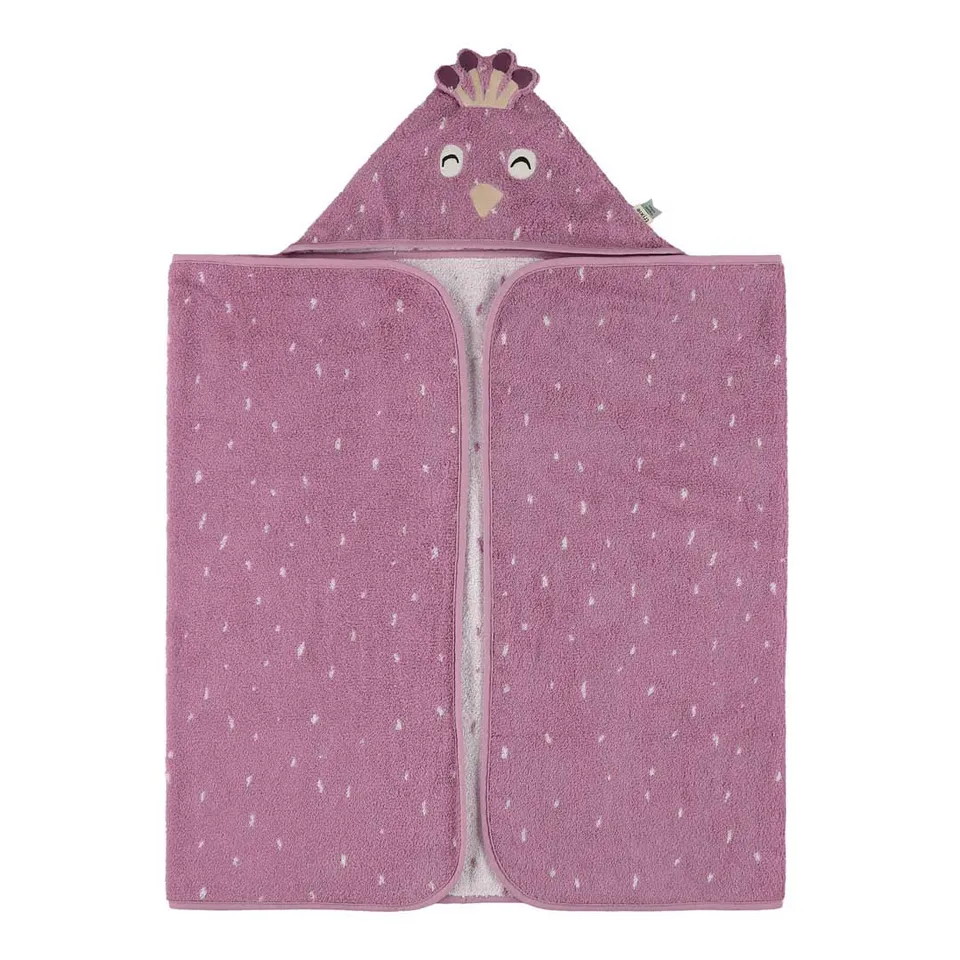 Trixie Baby Capes de bain Mrs. Peacock cape de bain 70 x 130 cm coton bio