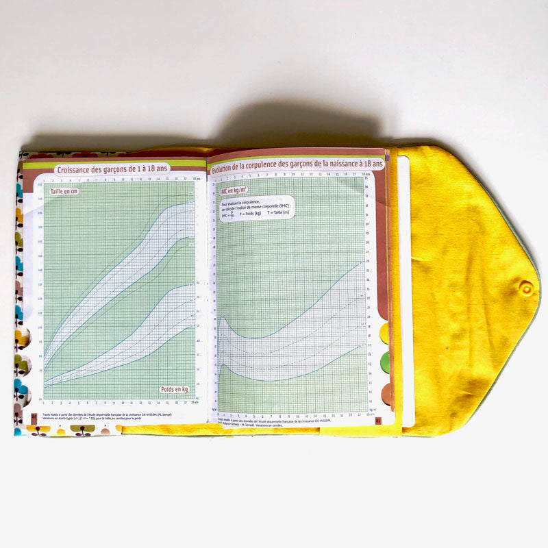 PIOLOU La pochette pour carnet de santé Pochette pour carnet de santé en tissu fleuri multicolore