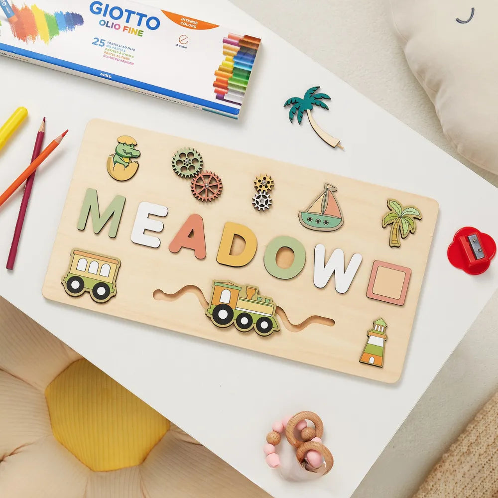 Baby-Crea Puzzle bébé en bois personnalisé Puzzle Bois Bébé Avenuture aventure