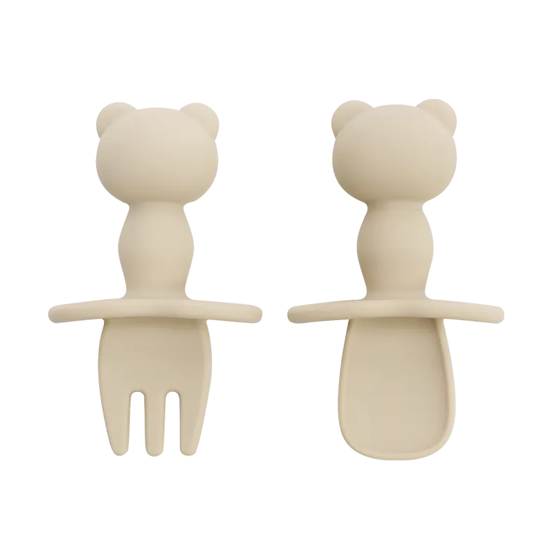 Baby-Crea Vaisselle Bébé Couvert pour Bébé en Silicone couvert rouge tomette DME
