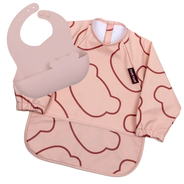 Tum Tum Bibs Double Up Bibs Set ensemble de bavoirs rose 2 pièces
