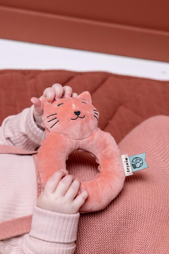 Trixie Baby Premiers jouets Hochet Mrs. Cat avec clochette