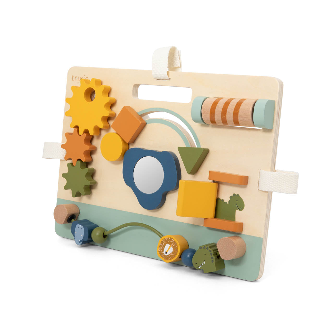 Trixie Baby Jouets d'activités Panneau d'activités en bois Mrs. Elephant