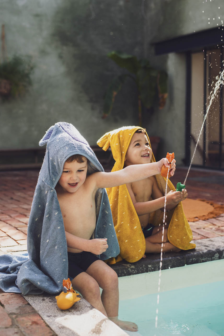 Trixie Baby Capes de bain Cape de bain 70x130cm - Mrs. Elephant coton bio