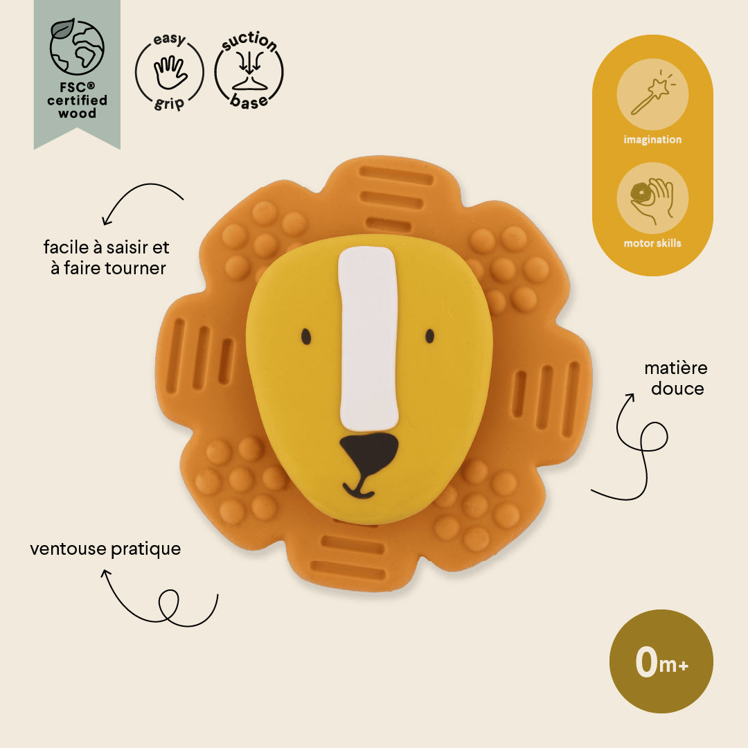 Trixie Baby Jouets sensoriels Mr. Lion spinner à ventouse en silicone