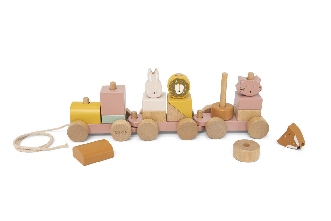 Trixie Baby Jouets à pousser et à tirer Train en bois animaux Mrs. Cat
