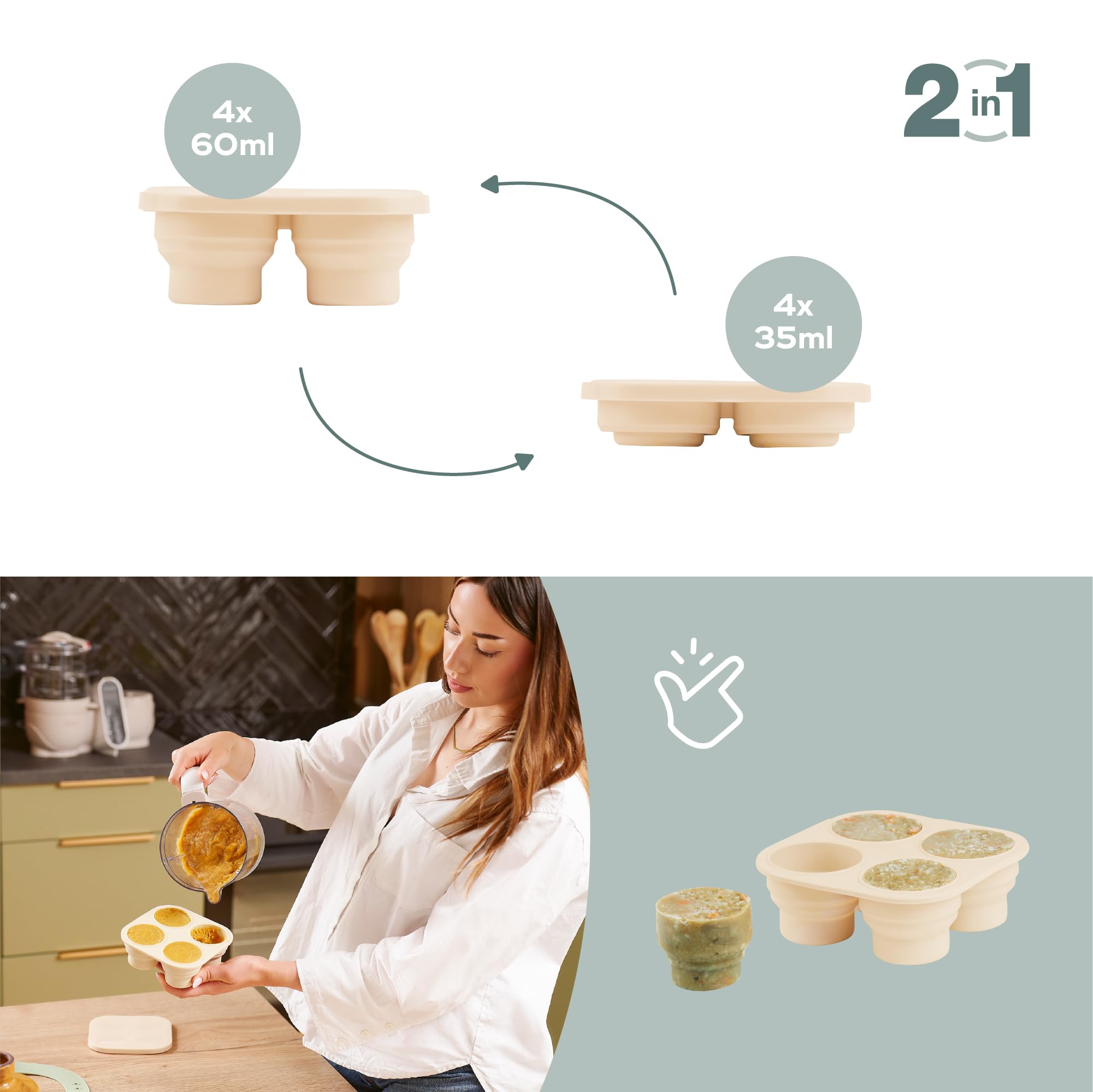 Babymoov Isy / Babybols coffret bacs à glaçons bébé et grignoteuse silicone