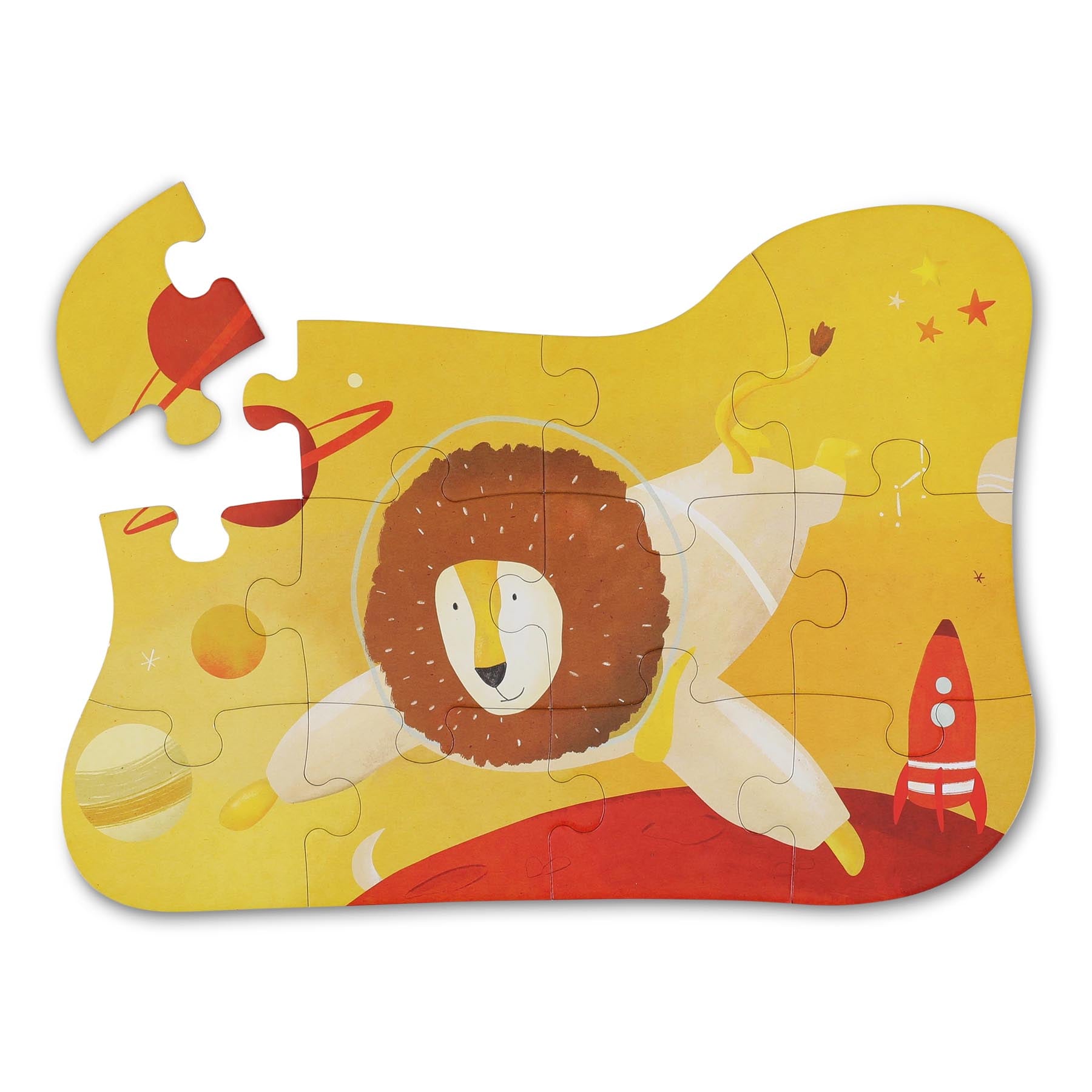 Trixie Baby Jeux puzzles & livres Astronaute Mr. Lion puzzle à forme 12 pièces