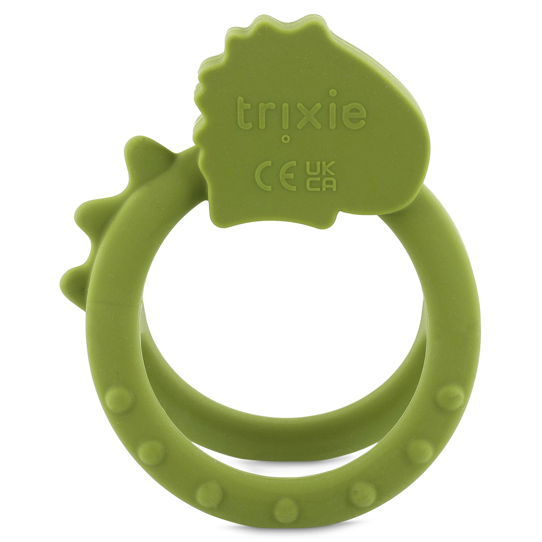 Trixie Baby Premiers jouets Mr. Dino anneau de dentition sensoriel en silicone