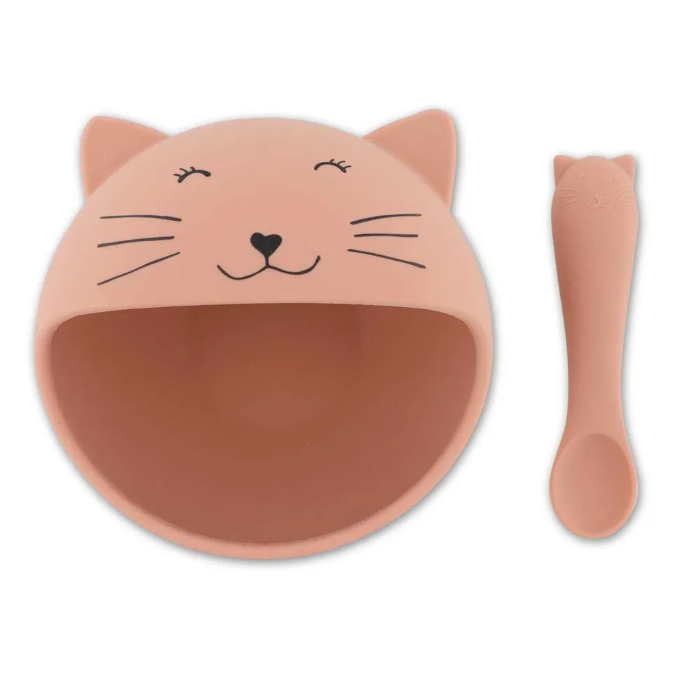 Trixie Baby Sets de repas Premier set repas bébé Mrs. Cat silicone