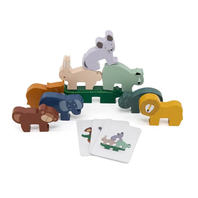 Trixie Baby Jeu d’empilage d’animaux en bois FSC