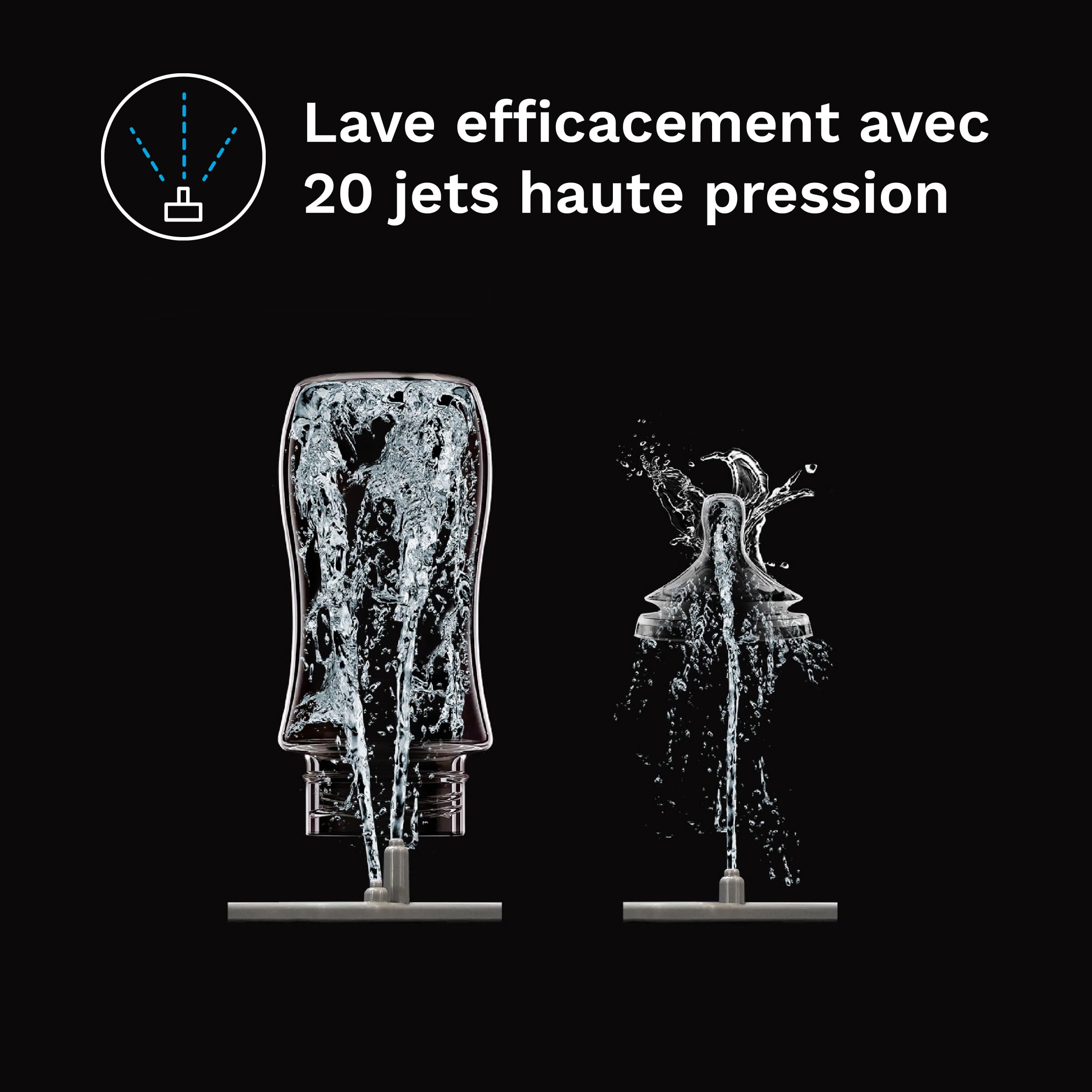 Baby Brezza Bottle Washer Pro lave-biberons noir et blanc, 4 biberons