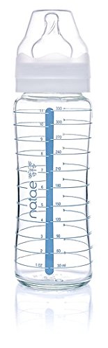 Natae Biberons biberon en verre 330 ml à tétine silicone col large