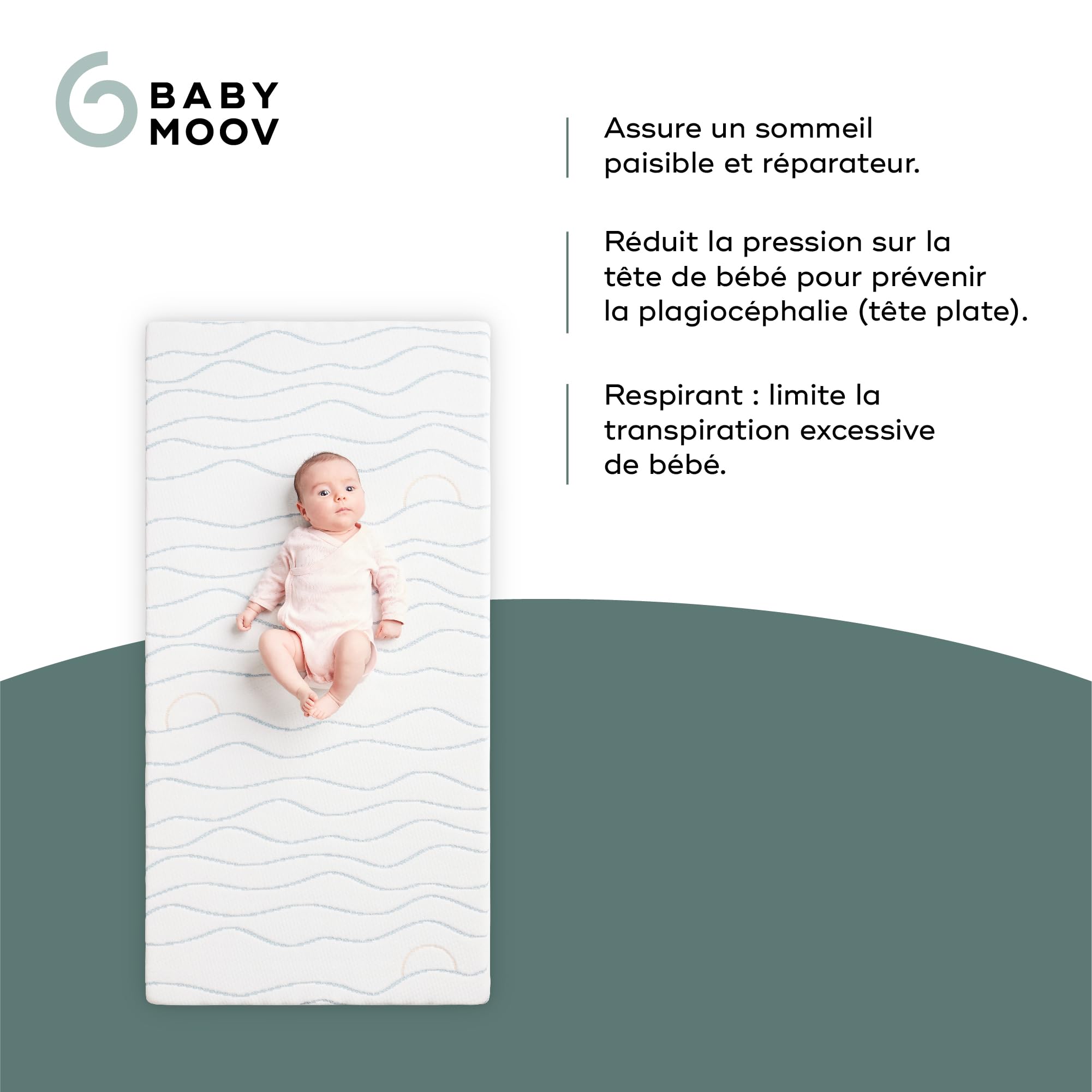 Babymoov Moov / Moov & Cosy’Lite Ergonomique matelas bébé 60 x 120 cm