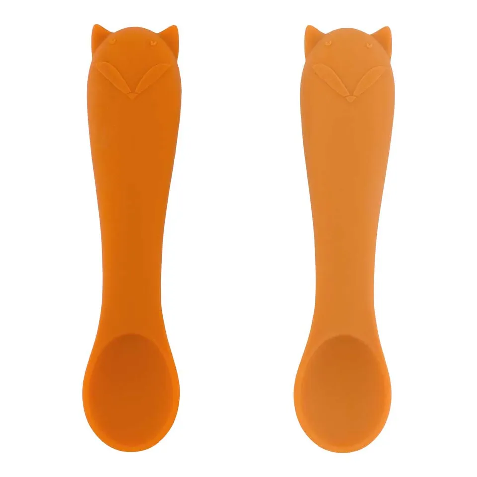 Trixie Baby Couverts Mr. Fox premières cuillères bébé lot de 2 silicone